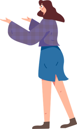 Girl presenting something  Illustration