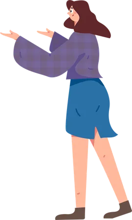 Girl presenting something  Illustration