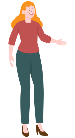 Girl presenting something  Illustration