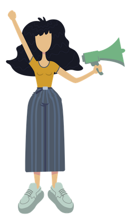Girl promoting environment protection  Illustration
