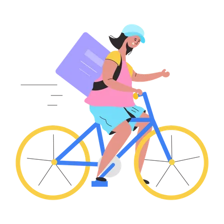 Trendy Flat Illustration Of Cycle Delivery Illustration