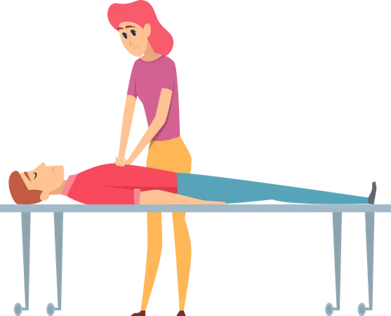 First Emergency Aid Accident Road Helping Injury Victims Damaged Persons Vector Medical Illustrations First Emergency Aid Medical Help Illustration
