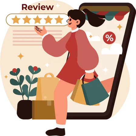 E Commerce Marketplace Product Review Illustration