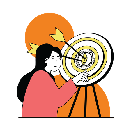 Girl Reaching Ethereum Target  Illustration