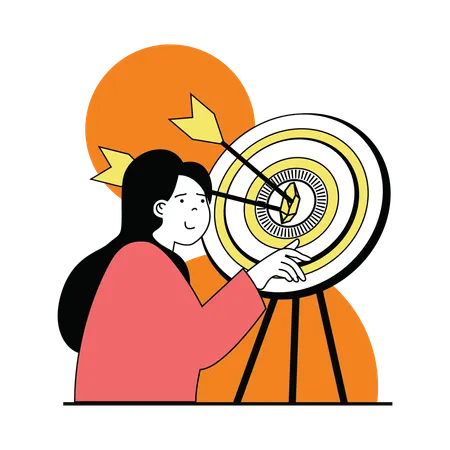 Girl Reaching Ethereum Target  Illustration