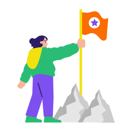 Girl reaching milestone  Illustration