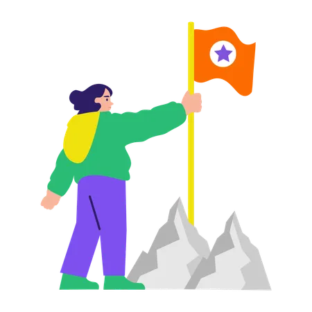 Girl reaching milestone  Illustration