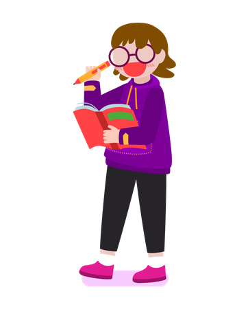 Girl reading Illustration