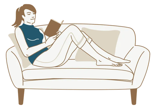 Girl Reading book  Illustration