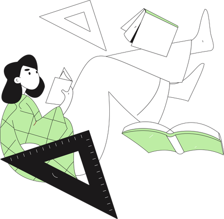 Girl reading book  Illustration