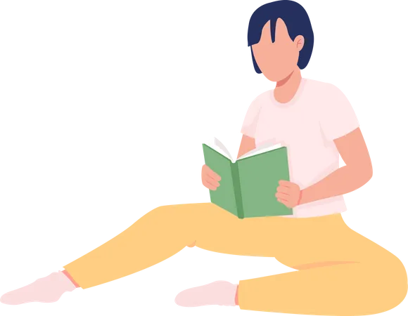 Girl reading book  Illustration