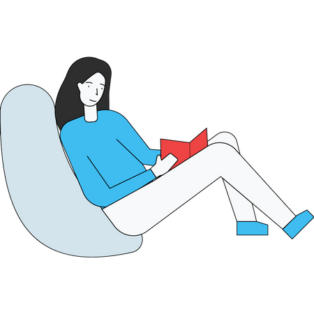 Girl reading book Illustration