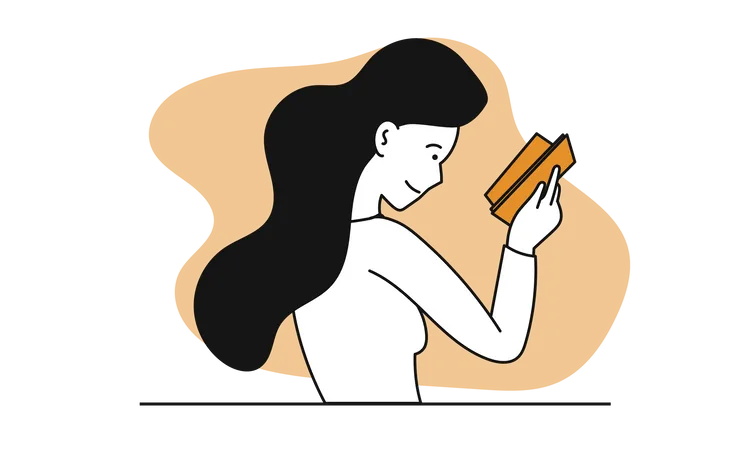 Woman Reading Book Vector Concept Illustration Education Character And Student Study Knowledge With Literature And Female Hobby Learning Smart Information And Educational Literary Clever Adult Illustration