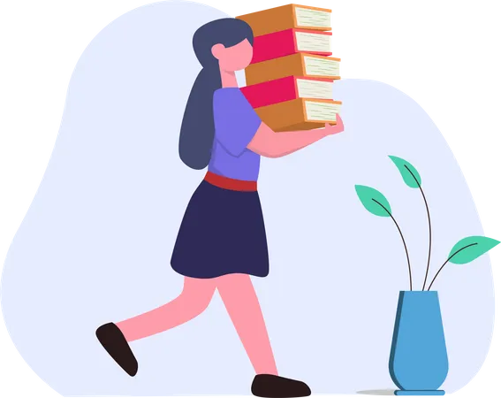 Girl reading book  Illustration