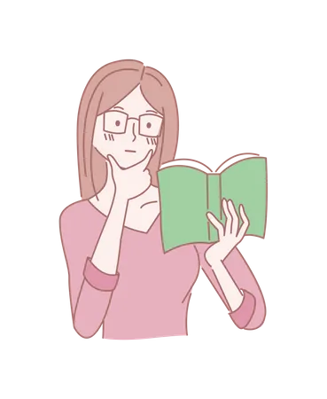 Girl reading book  Illustration