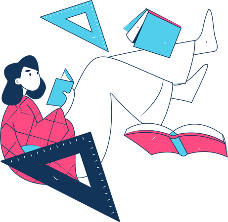 Girl reading book  Illustration