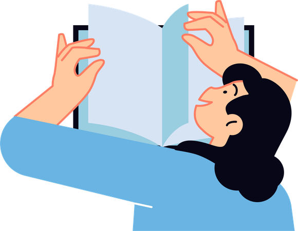 Girl reading book  Illustration