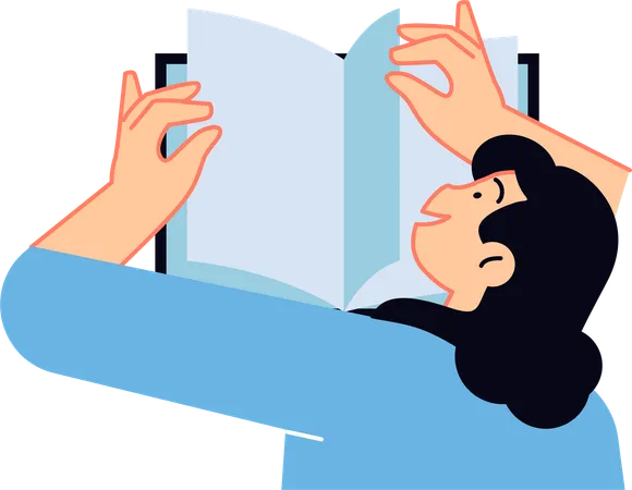 Girl reading book  Illustration