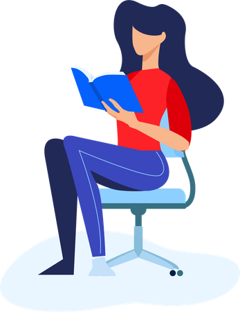 Girl reading book  Illustration