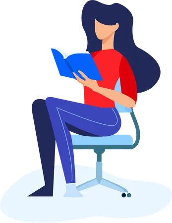 Girl reading book  Illustration