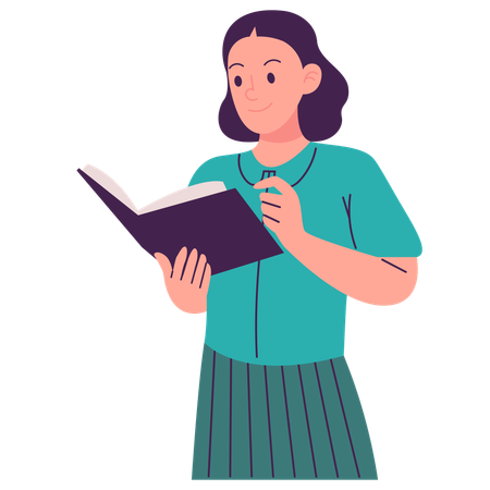 Girl reading Book  Illustration