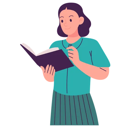 Girl reading Book  Illustration