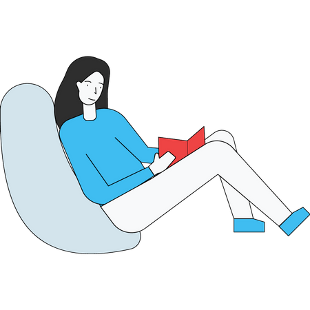 Girl reading book  Illustration