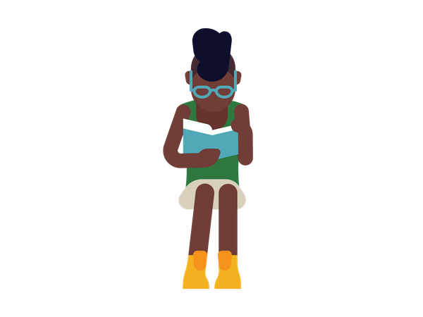 Girl reading book  Illustration