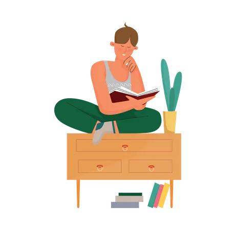 Girl reading book  Illustration