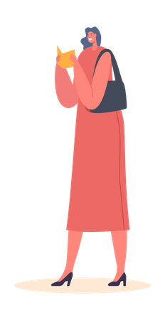 Girl reading book  Illustration