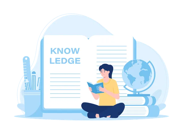 Knowledge Learning Trending Concept Flat Illustration Illustration