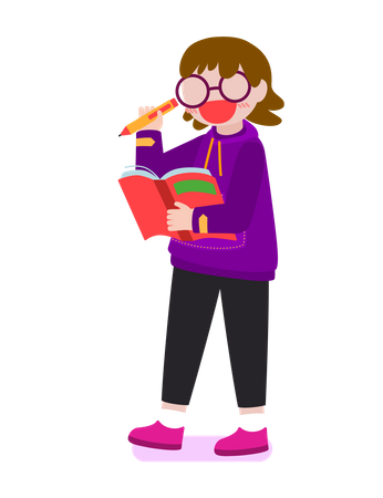 Girl reading  Illustration