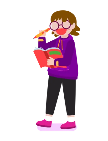 Girl reading  Illustration