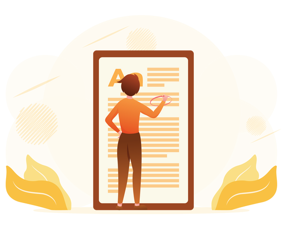Girl reading online book  일러스트레이션