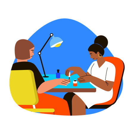 Girl receiving Manicure  Illustration