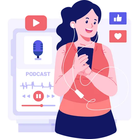 Podcast Vector Character Illustration イラスト