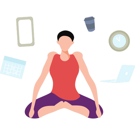 Girl Relax After Selfcare  Illustration