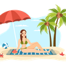 illustration relaxing at beach