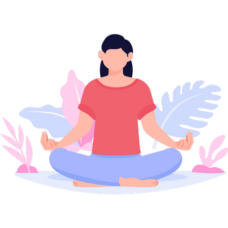 Girl relaxing from yoga  Illustration