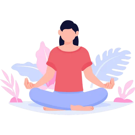 Girl relaxing from yoga  Illustration