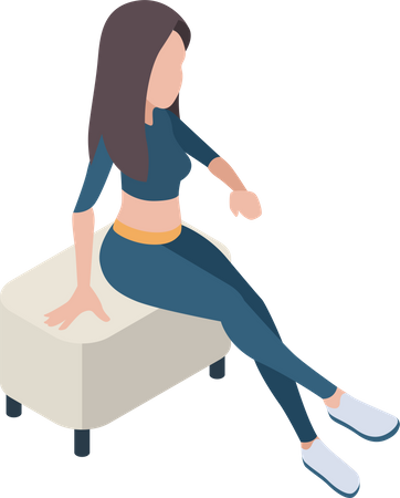 Girl relaxing on couch  Illustration