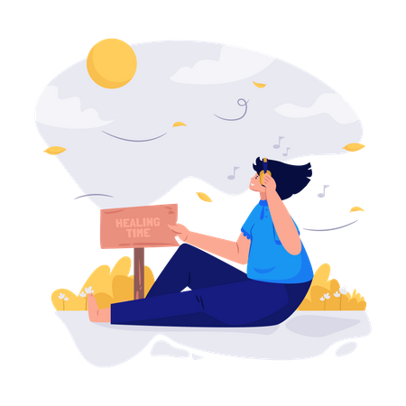 Girl relaxing on vacation Illustration