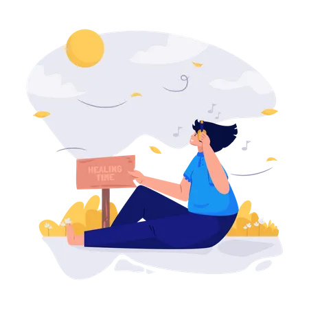 Girl relaxing on vacation  Illustration