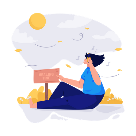 Girl relaxing on vacation  Illustration