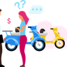 scooter rental service illustration free download