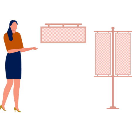 Girl representing billboard  Illustration