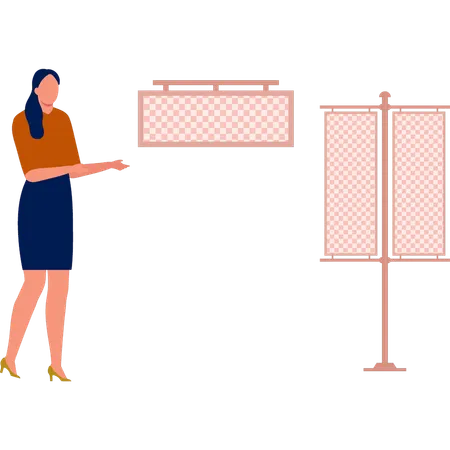Girl representing billboard  Illustration