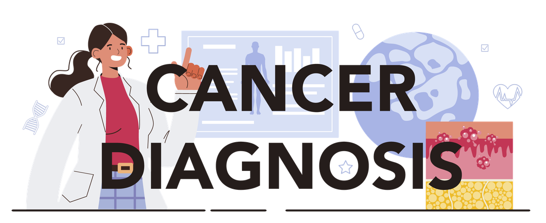 Girl research on Cancer diagnosis  Ilustração