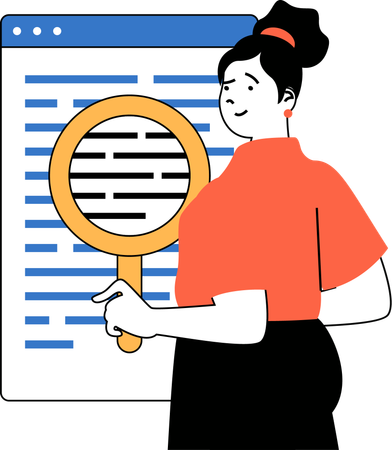 Girl research online  Illustration
