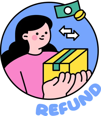 Girl return product  Illustration